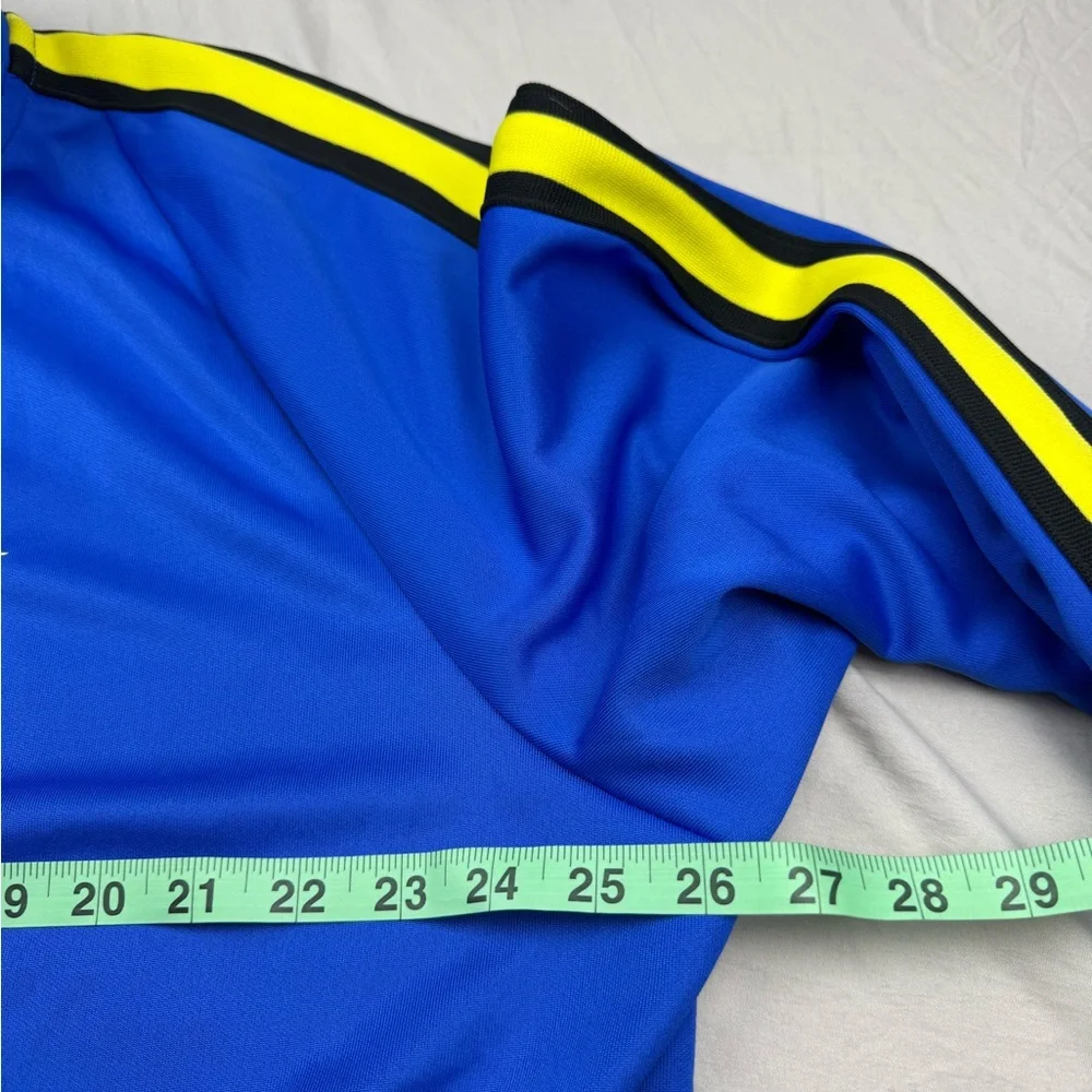 Nike men’s Sportswear N98 Tribute Jacket in the Hyper Royal and Yellow